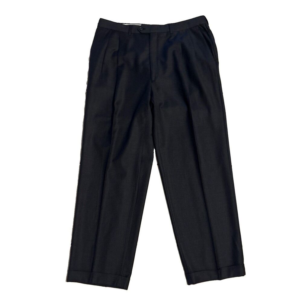 Santorelli Luxury Serge Como 2 Pleated Dress Pants Made In Italy Men's 38x28.5